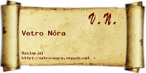 Vetro Nóra névjegykártya