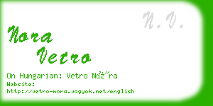 nora vetro business card